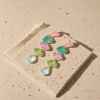 Colorful teardrop-shaped gemstone earrings, fashionable and light luxury zircon earrings for women details Picture